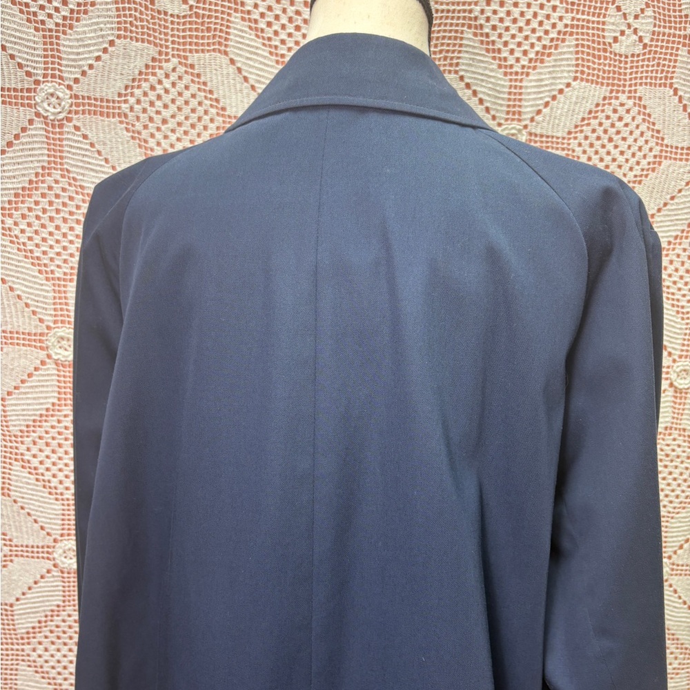 Aquascutum London Vintage Raincoat Navy Aqua 5 Waterproof Trench Coat - Picture 9 of 12